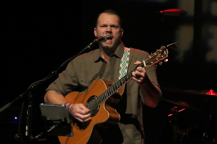 Opening act Tim Britt on guitar